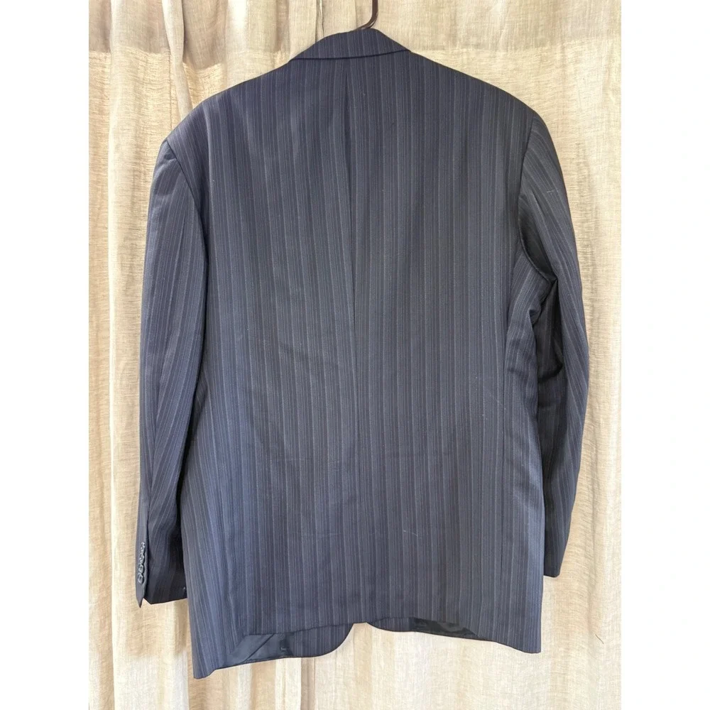 Jerome Fabrics Custom Tailored Pinstripe Blazer Grey Woven in England 3-Button